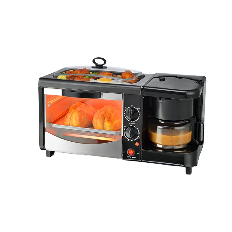9L Oven Toaster Coffee Maker Machine Multifunctional Electric 3 in 1 Breakfast Makers