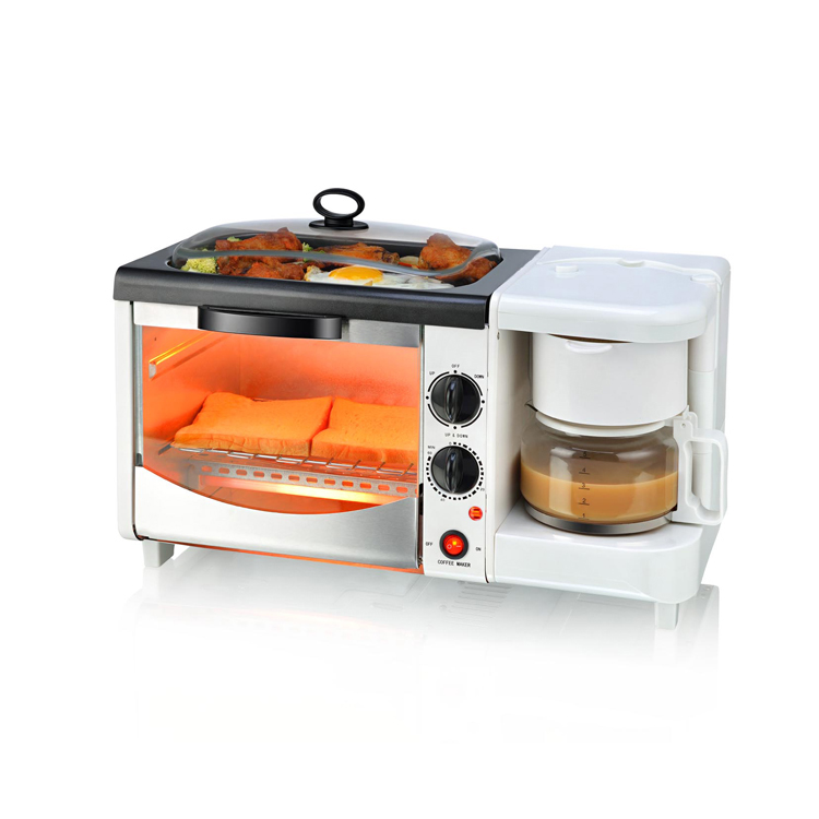 White Color 1250W  3 in 1 Breakfast Makers